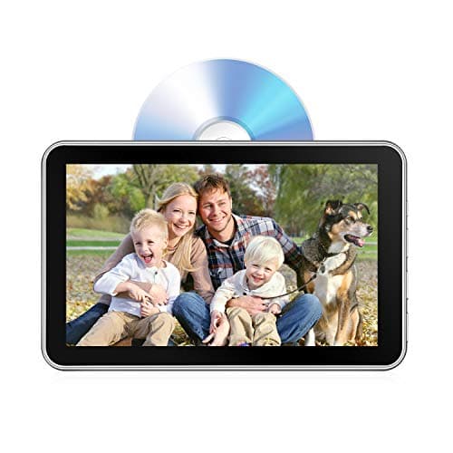 NBAUTO 10.1" Headrest DVD Player, Car DVD Player for Back Seat Entertainment,Touch Key, Slot -in Suction Drive, Support CD/DVD/USB/TF/MP4/HDMI In