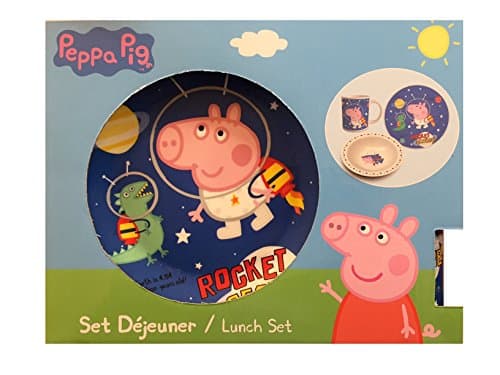 Peppa Pig 3 Piece Childrens Ceramic Lunch Dinner Breakfast Set - George