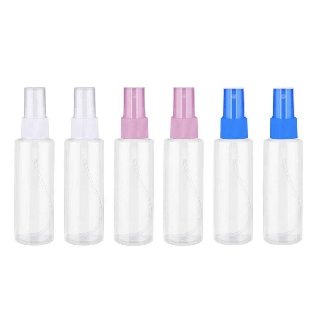 Fine Mist Spray Bottle, Refillable & Reusable Portable Travel Empty Plastic Split Bottle for l Essential Oils Perfumes (6Pc 100ML)