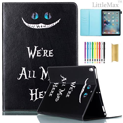iPad Pro 10.5 Case LittleMax PU Leather Protective [Kickstand] Flip Folio Wallet Case Card Holder Cover for New iPad Pro 10.5-lnch 2017 Model [Free Cleaning Cloth,Stylus Pen]-03 All Mad Here