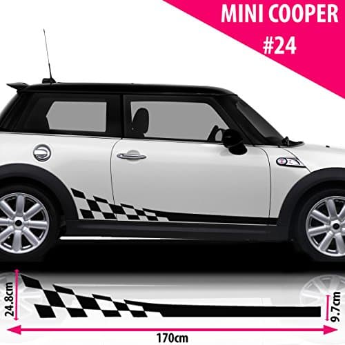 Mini Cooper S Side Racing Stripe Stickers Decal Tuning car (RED)