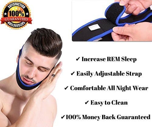 Anti Snore Chin Strap | Best Stop Snoring Solution | Sleep Breathing Aids | Snore Remedy | Jaw Supporter | Adjustable Strap for Men and Women | Guaranteed To Stop Snoring Naturally by (Sleep Quiet)