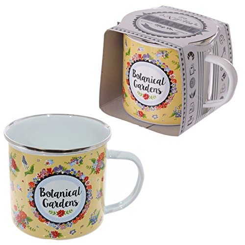 Enamel Mug - Floral Botanical Garden Design
