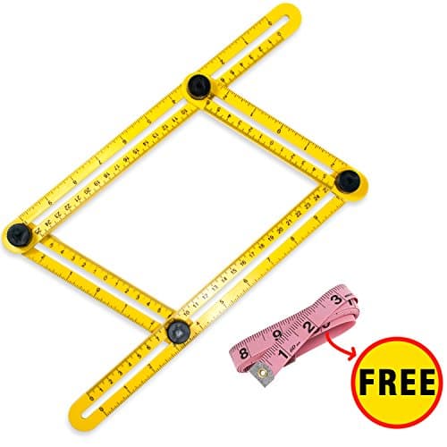 Ponhoza Angleizer Template Tool + FREE a Tape Measure For Hanging Tile,Laying Floors,Cutting Stone,Measuring All Angles and Forms Angle Ruler,for Handymen,Builders,Craftsmen
