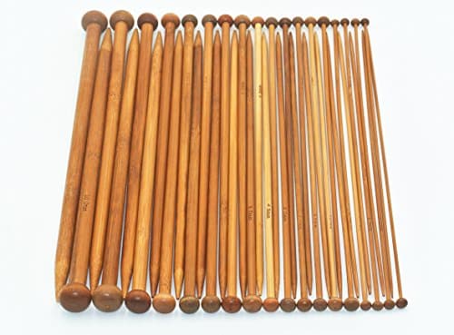 RELIAN 36 PCS Bamboo Knitting Needles Set 18 Sizes 10 Inch (2.0mm--10.0mm)