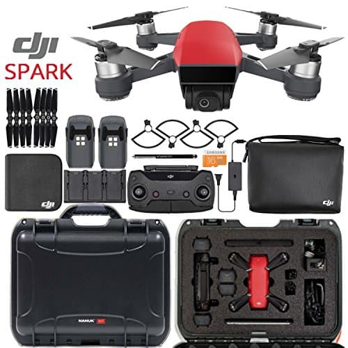 DJI Spark Fly More Combo - Lava Red + Custom Black Nanuk Waterproof Travel Case