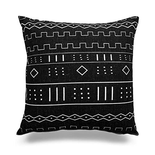 Touch Colourful 18 x 18 Inches Decorative Throw Pillow Case African Mud Cloth Print Bogolan Pattern Cushion Cover Home Decor