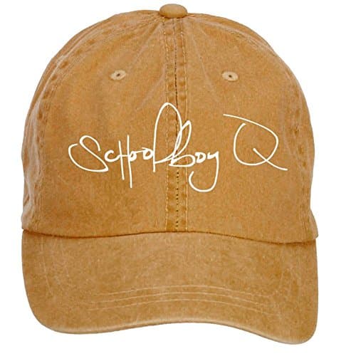 LongDaCo ScHoolboy Q Logo Cotton Baseball Cap with Adjustable Hat Men Brown