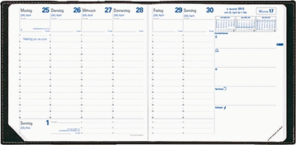 Quo Vadis Diary Executif 2012/14074Q 2012 16 X 16 cm Black