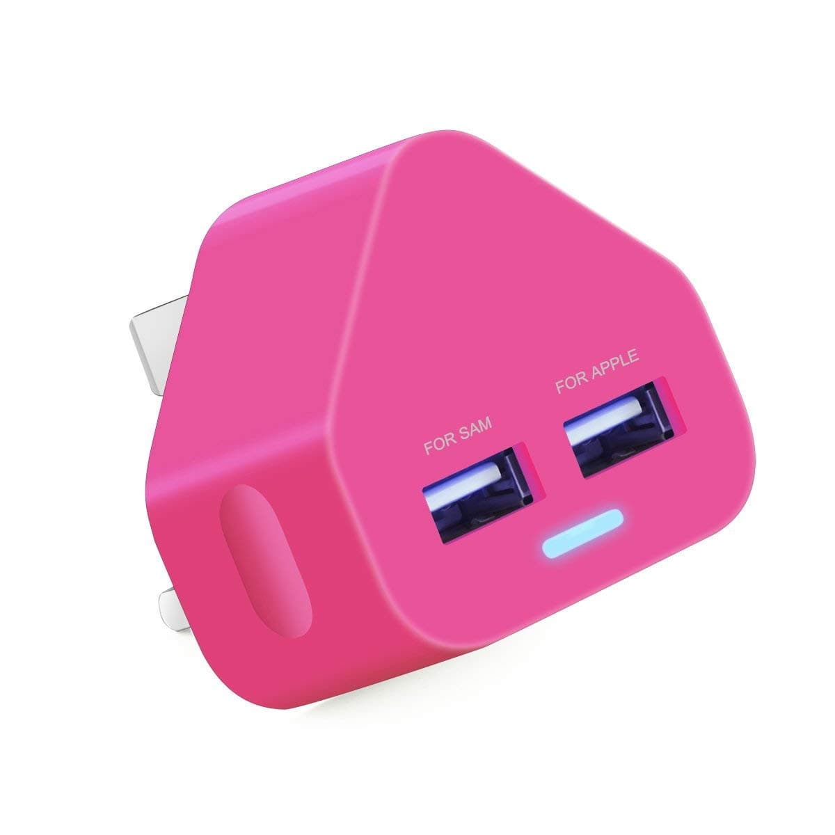 ENTITY - [ROSE GOLD] Dual USB Mains Charging Adapter for Apple, Samsung & all Electronic Devices - 2.1AMP / 2100mAh - White. Dual Port USB Cable Adapter / Hub for Fast Charging of 2 Devices at a time.