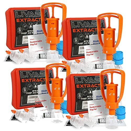 LIVABIT 4 x Venom Bite Poison Extractor Pump Emergency First Aid Kit Snake Bite