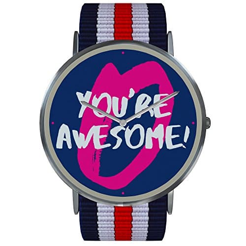 [2018 Updated Version] 'You're Awesome' Stylish Wrist Watch - Highest Quality Watches With a Meaning - Great for Teens &amp; Adults, Men and Women - Unisex Size + Style - Limited Edition