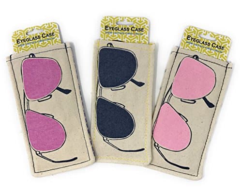 EYEGLASS CASES, SUNGLASS CASES, SOFT GLASSES CASES, SOFT POUCH, CUTE COLORS, FUN DESIGNS, (Aviator)