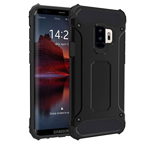 Samsung Galaxy S9 Plus Case | Heavy Duty, Shockproof Phone Case Protector | 360 Full Body Protection Cover | Ergonomic, Slim Fit, Compact | New 2018 Release | Drop Resistant | Black | Amazing Prime