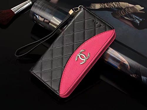 ZHQSMB iPhone 7/8 Plus Case, New Elegant Luxury PU Leather Classic Style Cover Case For Apple iPhone 7 Plus iPhone 8 Plus (Color : Rose in Black)