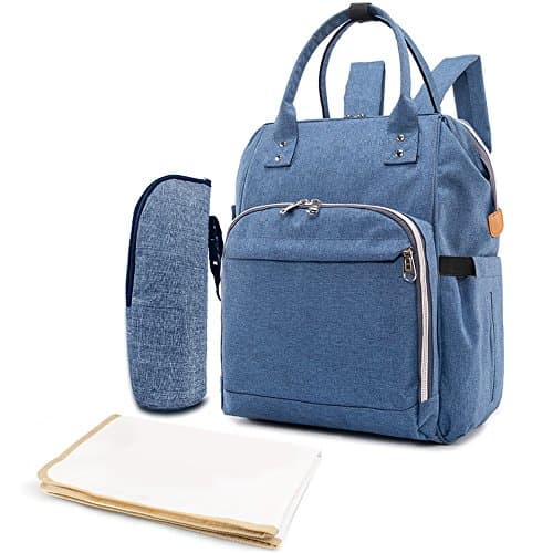 Diaper Bag Backpack nappy Travel bags mommy Multi-Function Waterproof Fashion handbag for Baby Care, Large Capacity, Stylish and Durable, Mom Bag (Blue)