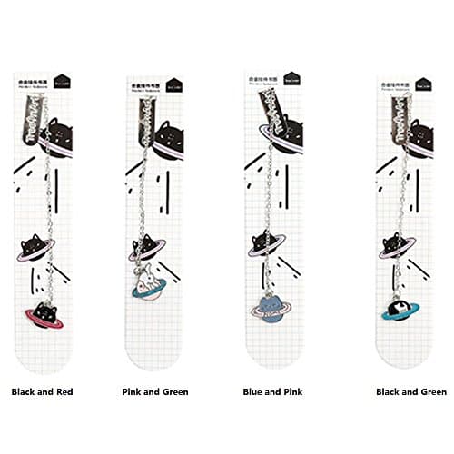 Bookmark, Cat Planet Pendant (Black and Red)