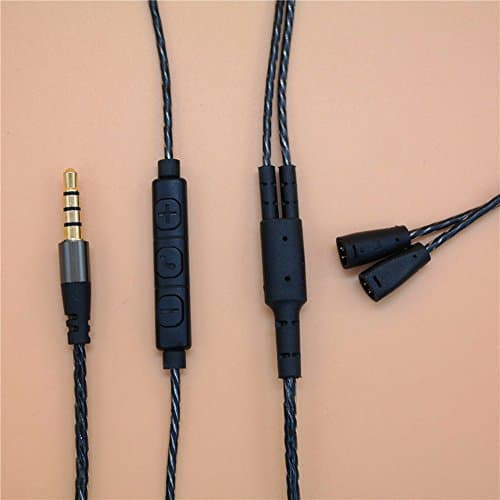 Replacement Cable BOLION Detachable Upgrade Cable OFC Upgrade Audio Cable Cord With Mic and Volume Control for Sennheiser IE8, IE80, IE8i Earphone