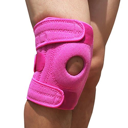 TSAR003 Knee Brace For Running Protector Quadruple Spring Open Patella Support Stabilizer For Sports Injury Recovery Or Post-Surgery Rehabilitation, Knee Pain Arthritis, Sprains,Pink