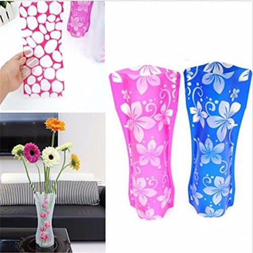 1Pcs Eco-friendly Foldable Folding Flower PVC Durable Vase Home Wedding Party Easy to Store 27 x 11.5cm