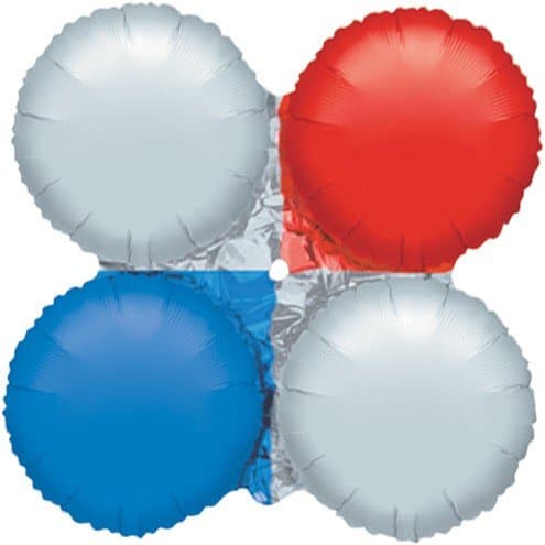 LoonBallon 29.5 Inch Red Blue Silver MagicArch Balloon Module, Small Shape, 5 Pieces