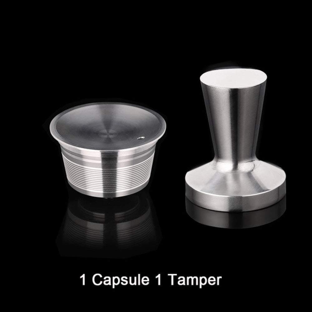 COKFEB Coffee filter New Capsule Refill Stainless Steel Refillable Capsule Reusable Coffee Capsula,1 Capsule 1 Tamper