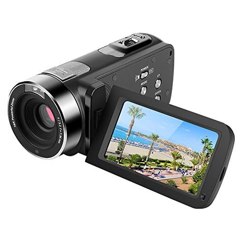 Digital Video Camera 301HS 2.7" FHD Screen DV Camcorder 16X Zoom Digital Video Recorder Night Vision Camcorder With 2 Rechargeable Batteries Control Remote And Support 270 Degree Rotation Black
