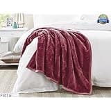 Lightweight Plush Bed Blanket Solid Crimson 90x90 inch Reversible Cozy Flannel Fleece Blanket for Queen Size Bed