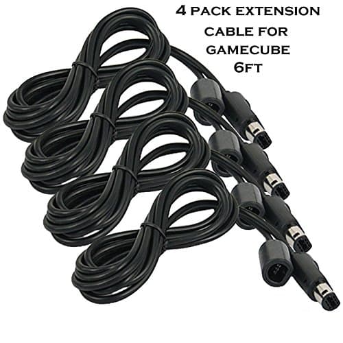 Pegly 6ft Extension Cable cord For Nintendo Gamecube Classic Remote Controller Package of 4