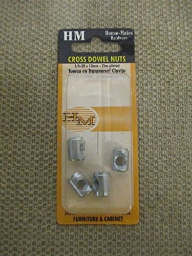 HM House-mates Cross Dowel Nuts 1/4-20 X 13MM ZINC PLATED