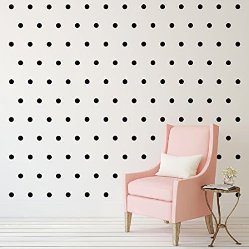 Black Polka Dots Wall Decals (2”- 210 Decals) Removable Peel And Stick Matte Finish Vinyl Décor Stickers. 3 Sheets of 2 Inch Circles. For Home, Kitchen, Living Room, Bedroom, And Nursery. (Black)