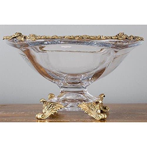 Home decor. Czech Bohemia Clear Vase with Bronze Ormolu. Dimension: 12 x 7.
