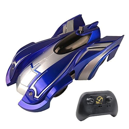 Wall Climbing Car Remote Control Wall Climber Car 360 Degree Haite Blue Electric Toy RC Vehicle Stunt Car for Kids Children ( Blue )