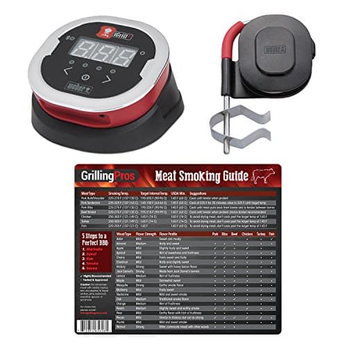 Weber iGrill 2 Thermometer With iGrill Pro Ambient Tempetraure Probe and GrillingPros Meat Smoking Guide Magnet