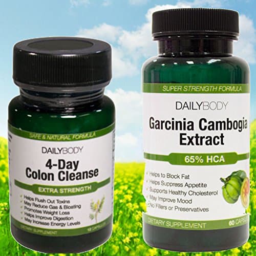 Weight Loss Combo-Pack: Rapid &amp; Safe Colon Cleanse + Pure Garcinia Cambogia, Eliminate Toxins, Impurities and Waste Then Block Fat Absorption, Non GMO/Gluten Free 1000mg 65% HCA