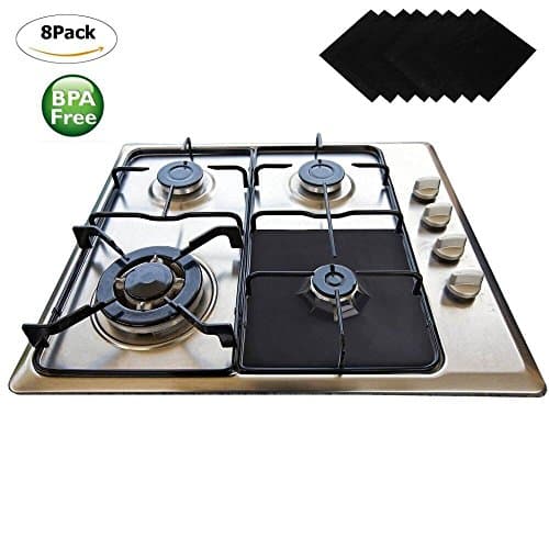 Gas Range Protectors 8 Pack - Wellvo Stove Protector Cook Top Liners Hob Burner Covers 0.2mm Heavy Duty Reusable Easy to Clean Non Stick BPA, PFOA Free FDA Approved Prime