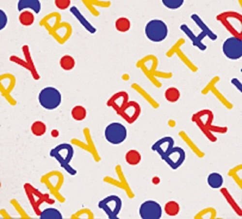 Oasis Supply, 40 in. x 100 ft. Cello Wrap Happy Birthday Cellophane Wrap Roll Pkg/1 by Oasis Supply
