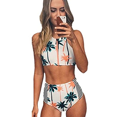 Women's Bathing Suit Bikini Set Beach Bathing Suit (Large, High Waist)