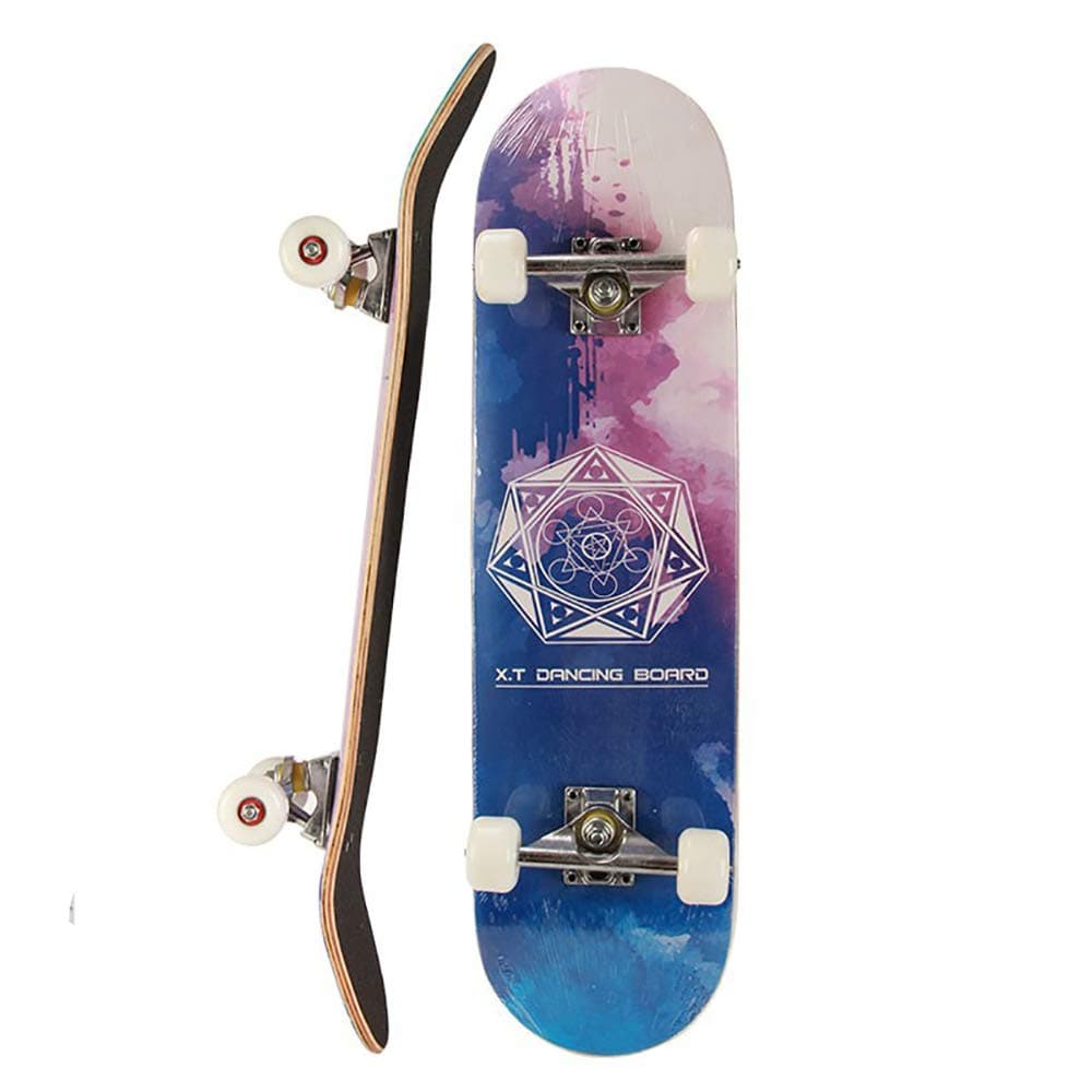 Keep Che Retro Skate Board Maple Wood, Skull Skateboard Complete 31x7.8 Inches Trick Skateboards Cruiser Beginners Longboard With Maple Deck Adult Boys also Girls Skateboard