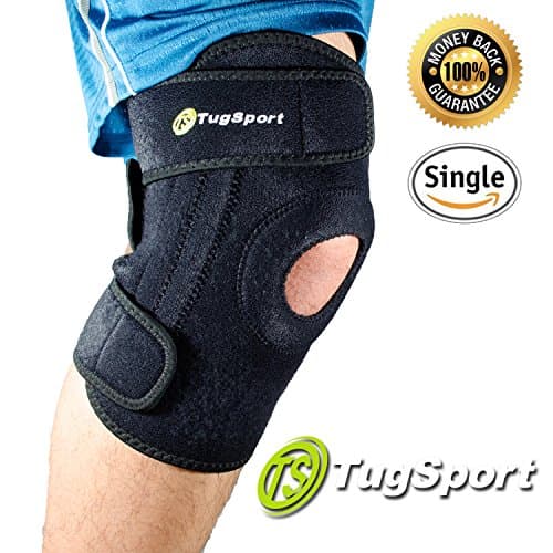Knee Brace With Dual Side Stabilizer, Open Patella, &amp; Breathable Neoprene - Best for ACL, Meniscus Tear, Arthritis, and Injury Recover - By TugSport (X-Large)