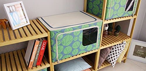 Oliving Living Box Foldable Steel Shelf Storage Cube Basket Bin, 1+1 Green 66L 504033.5cm Clothes Blanket Closet Sweater Storage Bag