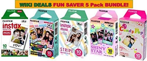 Fujifilm Instax Mini Film 2 Pack BUNDLE Candy Pop Airmail 10 sheets X 2 Packs = 20 Sheets of Pictures!BONUS-FREE Wiki Deals Colorful Micro Fiber Cloth!