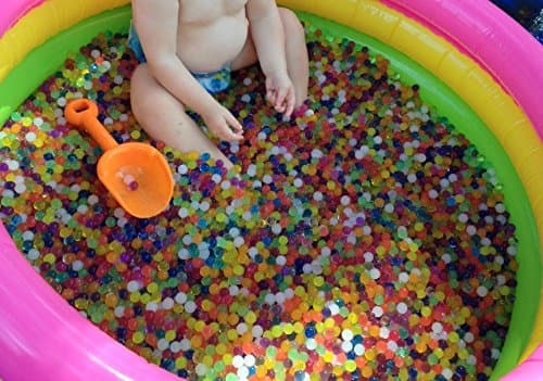 Crystal Beads 2 OZ Pack, Approx. 5,000 Marble Size Crystal Water Beads, Jelly Beads, [Rainbow Mix color] Vase Filler, Wedding Decoration, Plant Growing Balls, refill, Stress Balls