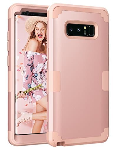 YINLAI Galaxy Note 8 Case, Samsung Note 8 Case Rose Gold Heavy Duty 3 in 1 Slim Hybrid Hard PC Cover Soft Silicone Rubber Bumper Full Body Shockproof Protective Phone Cases for Samsung Galaxy Note 8