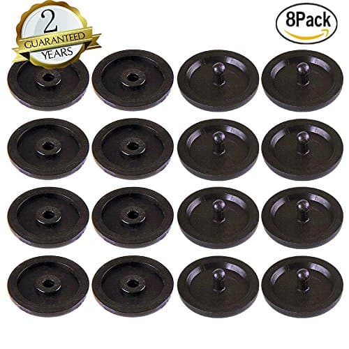 ACUSKI 8 Sets Seat Belt Stop Buttons Black,Universal Car Safety Belt Buckle Stop Button,Plastic Prevent Seatbelt Buckle from Sliding Down the Belt,Snap-On System, No Welding Required