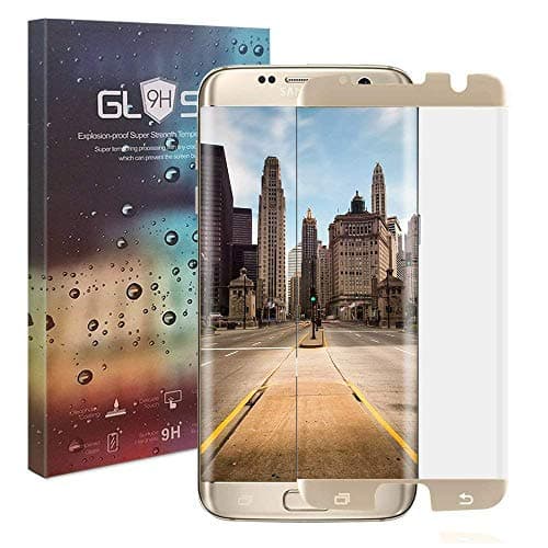 JRG Galaxy S7 Edge Tempered Glass Screen Protector Works with Almost All Phone Cases, [9H Hardness] [Anti-Scratch] [Anti-Fingerprint] [Bubble Free] [Ultra-Clear] [3D Cover] - Gold