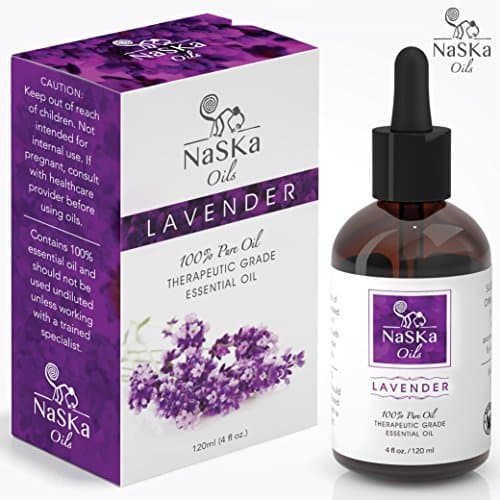 Lavender Essential Oil by Naska | Gift Pack | Triple AAA+ Grade Premium Quality | 4oz Glass Dropper | Bonus Gift 140 pages eBook "All you Need to Know About Essential Oils"