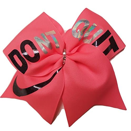 Cheer bows pink Sparkly Dont Quit Do It Bling Nike Hair Bow