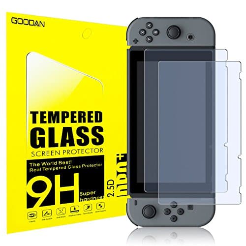 Goodan Tempered Glass HD Screen Protector for Nintendo Switch 2017 (2-Pack),HD clear Nintendo Switch tempered Screen Protector with Oleophobic coating