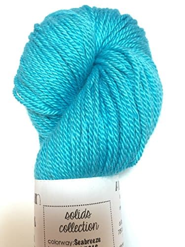 Artisan Yarns Hand Dyed Alpaca Silk Yarn, Solid Seabreeze, Dk Weight, 100 Grams, 245 Yards, 70/30 Baby Alpaca / Mulberry Silk